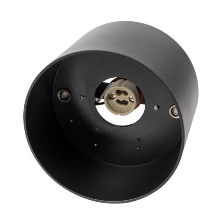 LED taškinis šviestuvas, apvalus, juodas