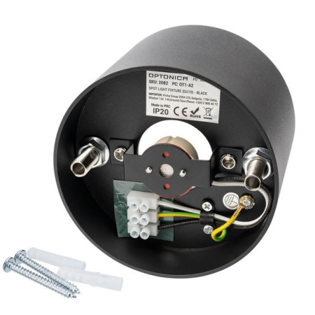 LED taškinis šviestuvas, apvalus, juodas