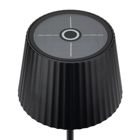 LED saulės stalinė lempa, 2.5W, įkraunama, chrominė