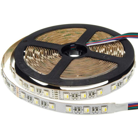 LED juosta, 16W/m, 1600Lm/m, 12V, 3 metai garantija, RGBWW spalvos