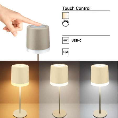 LED stalinė lempa, 2.5W, įkraunama, CCT 3000K-6000K