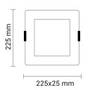 LED įmontuojamas modulis, kvadratinis, 18W, šilta balta šviesa