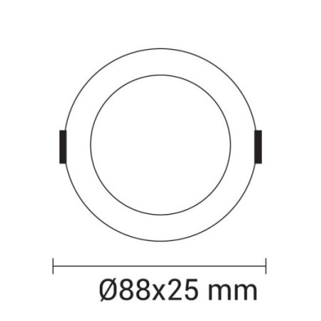 LED įmontuojamas modulis, apvalus, 3W, neutrali balta šviesa