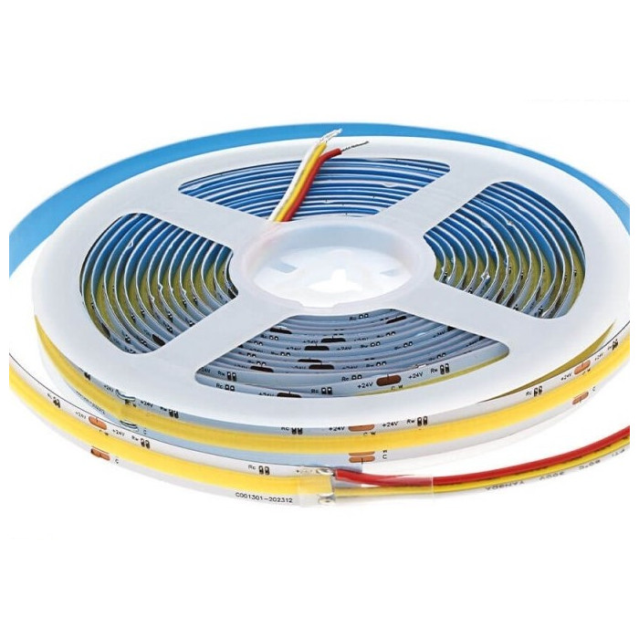 LED juosta, 8+8W/m, 650Lm/m, 24V, šilta/šalta balta šviesa