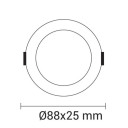 LED įmontuojamas modulis, apvalus, 3W, šilta balta šviesa