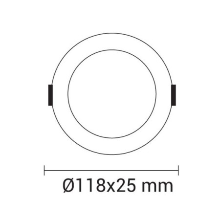 LED įmontuojamas modulis, apvalus, 6W, šalta balta šviesa