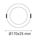 LED įmontuojamas modulis, apvalus, 12W, šalta balta šviesa