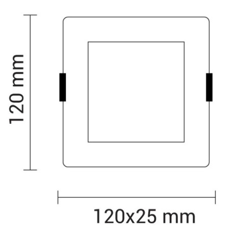 LED įmontuojamas modulis, kvadratinis, 6W, šalta balta šviesa