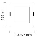 LED įmontuojamas modulis, kvadratinis, 6W, šalta balta šviesa