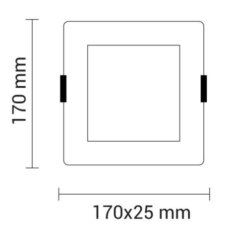 LED įmontuojamas modulis, kvadratinis, 12W, šalta balta šviesa