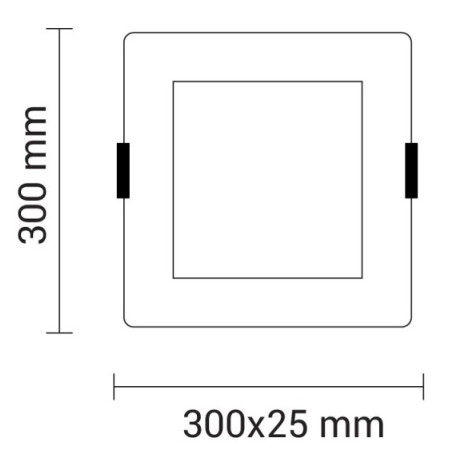 LED įmontuojamas modulis, kvadratinis, 24W, neutrali balta šviesa