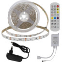 LED juostos rinkinys, 36W, 12V, AC adapteris, nuotolinis valdymas, RGB spalvos