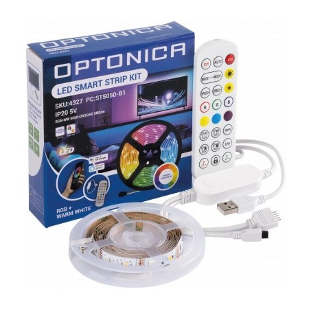 LED juostos rinkinys, 5V, TV, Wi-Fi, nuotolinis valdymas, RGBWW spalvos