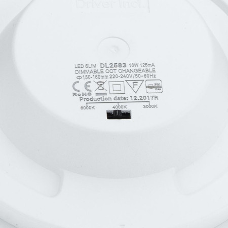 LED šviestuvas, 12W, plonas, temdomas, CCT 3000K-6000K