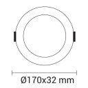 LED šviestuvas, 12W, plonas, temdomas, CCT 3000K-6000K