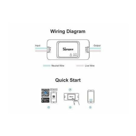Sonoffišmanusis jungiklis230VAC,2200W,1-kanalo,valdomasWi-Fi