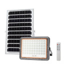 LED prožektorius, juodas, su saulės baterija, 10W, šalta balta šviesa