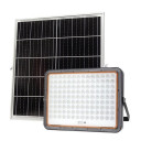 LED prožektorius, juodas, su saulės baterija, 30W, šalta balta šviesa