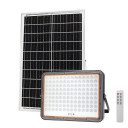 LED prožektorius, juodas, su saulės baterija, 40W, šalta balta šviesa