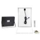 LED prožektorius, juodas, su saulės baterija, 40W, šalta balta šviesa