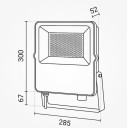 LED prožektorius, juodas, 100W, CCT 3000K-6000K