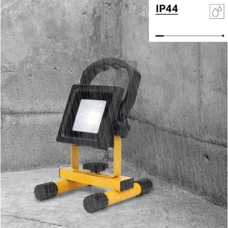 LED prožektorius, nešiojamas, įkraunamas, 10W, šalta balta šviesa