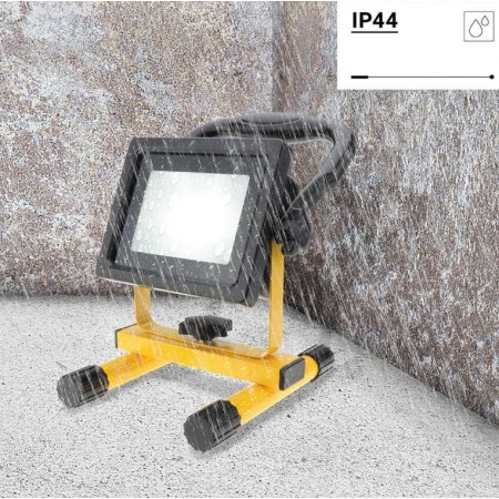 LED prožektorius, nešiojamas, įkraunamas, 20W, šalta balta šviesa