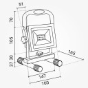 LED prožektorius, nešiojamas, įkraunamas, 20W, šalta balta šviesa