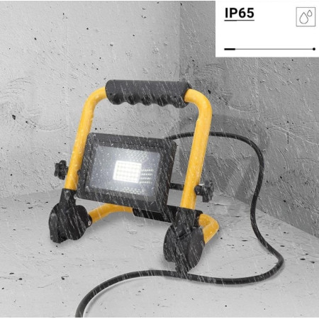 LED prožektorius, nešiojamas, 20W, šalta balta šviesa