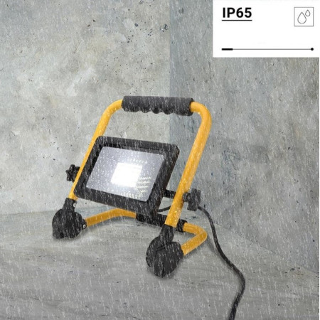 LED prožektorius, nešiojamas, 30W, šalta balta šviesa