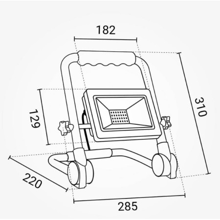 LED prožektorius, nešiojamas, 30W, šalta balta šviesa