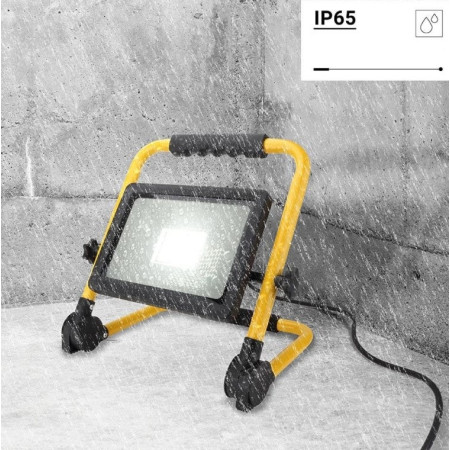 LED prožektorius, nešiojamas, 50W, šalta balta šviesa