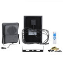 LED prožektorius, juodas, su saulės baterija, 8W, šalta balta šviesa