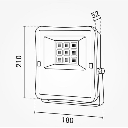 LED prožektorius, juodas, su saulės baterija, 8W, šalta balta šviesa