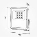 LED prožektorius, juodas, su saulės baterija, 8W, šalta balta šviesa