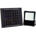 LED prožektorius, juodas, su saulės baterija, 16W, 1200Lm, šalta balta šviesa