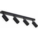 LED taškinis šviestuvas, 4 lemputės, juodas