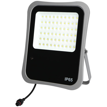 LED prožektorius, pilkas, su saulės baterija, 20W, šalta balta šviesa