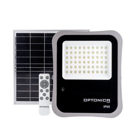 LED prožektorius, pilkas, su saulės baterija, 20W, šalta balta šviesa