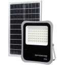 LED prožektorius, pilkas, su saulės baterija, 30W, šalta balta šviesa