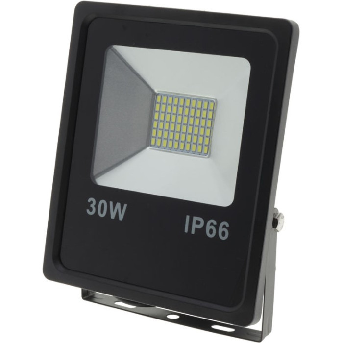 LED prožektorius, juodas, 30W, 150°, šalta balta šviesa