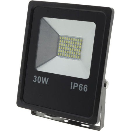 LED prožektorius, juodas, 30W, 150°, šalta balta šviesa