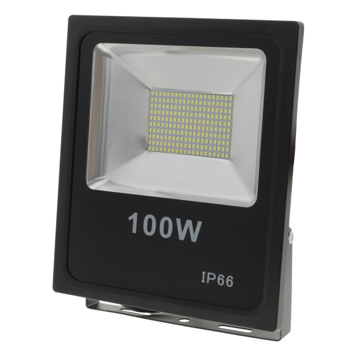 LED prožektorius, juodas, 100W, 150°, šalta balta šviesa