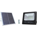 LED prožektorius, juodas, su saulės baterija, 20W, 1800Lm, šalta balta šviesa