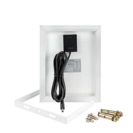 LED prožektorius, pilkas, su saulės baterija, 6W, šalta balta šviesa