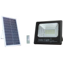 LED prožektorius, juodas, su saulės baterija, 35W, šalta balta šviesa