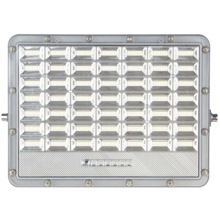 LED prožektorius, pilkas, su saulės baterija, 30W, 120°, šalta balta šviesa