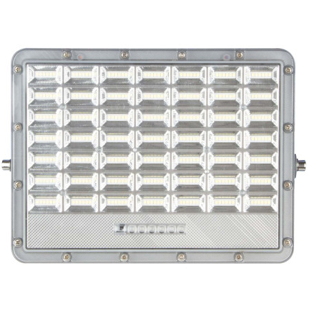 LED prožektorius, pilkas, su saulės baterija, 30W, 120°, šalta balta šviesa