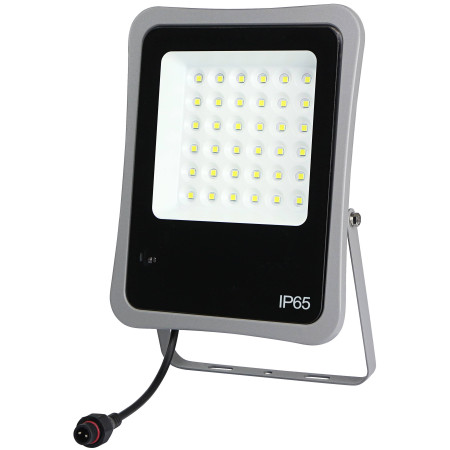 LED prožektorius, pilkas, su saulės baterija, 15W, šalta balta šviesa