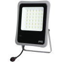 LED prožektorius, pilkas, su saulės baterija, 15W, šalta balta šviesa